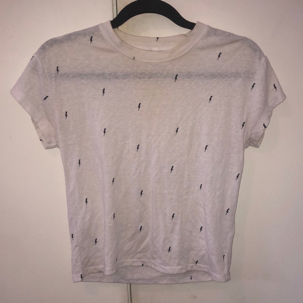 Z Supply white lightening bolt tee